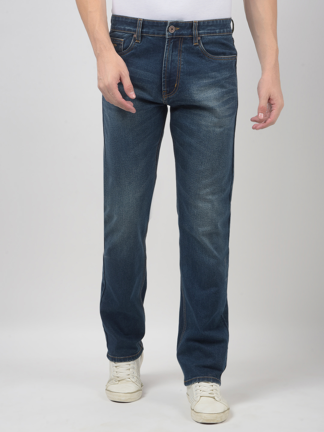 Numero Uno Men Solid Dark Blue Jeans